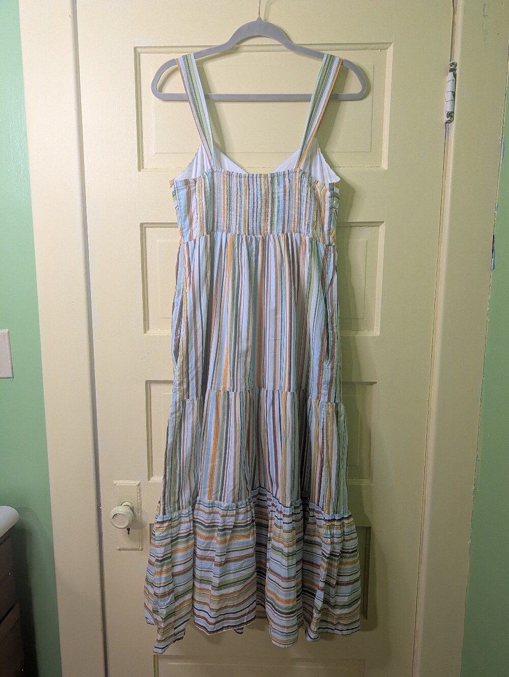🌴 Lauren Conrad Striped Tiered Cotton Maxi Dress Size M - Picture 7 of 11